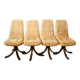 Lot de 4 fauteuils pivotants années 70