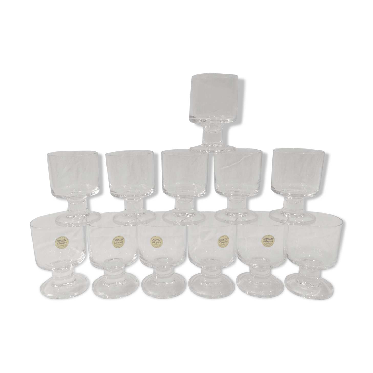 6 wine glasses and 6 vintage water glasses