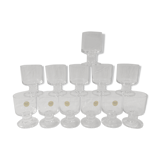 6 wine glasses and 6 vintage water glasses