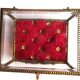 Napoleon III jewelry box, beveled glass and gilded brass, red padded, 4 feet
