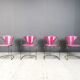 Vintage pink 'Linda' dining chairs by Arrben, 1980s - set of 4