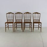 Set of four original italian design dining chairs by Descalzi for Chiavari