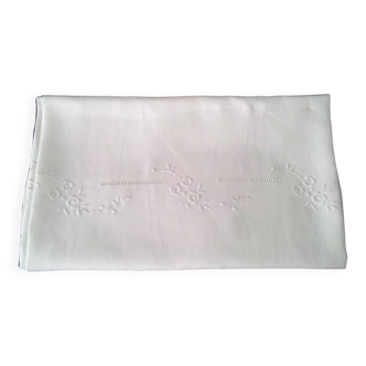 Linen tablecloth with embroidery and openwork 1.55 x 2.75 m