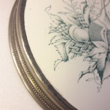 Dessous de plat 21,8cm faïence monté sur métal