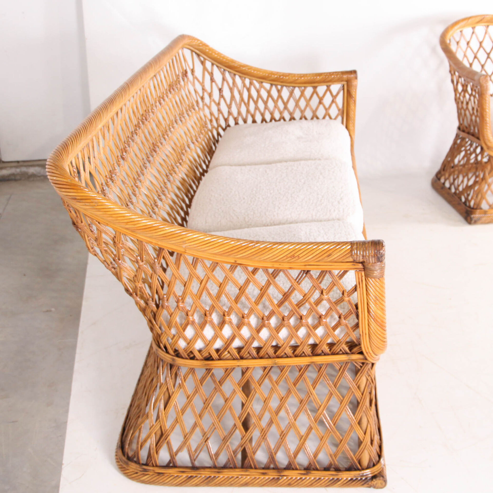 Woven rattan lounge set