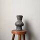 Handcrafted terracotta ceramic vase with brutalist enamel