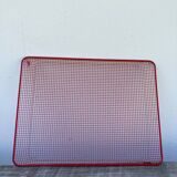 Rectangular tray in red metal mesh 1980