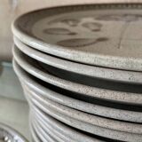 Set of 6 Sarreguemines stoneware dessert plates, Jocelyne pattern