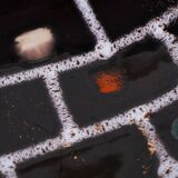 Plat en céramique, design allemand, années 1960, fabriqué en Allemagne de l'Ouest.