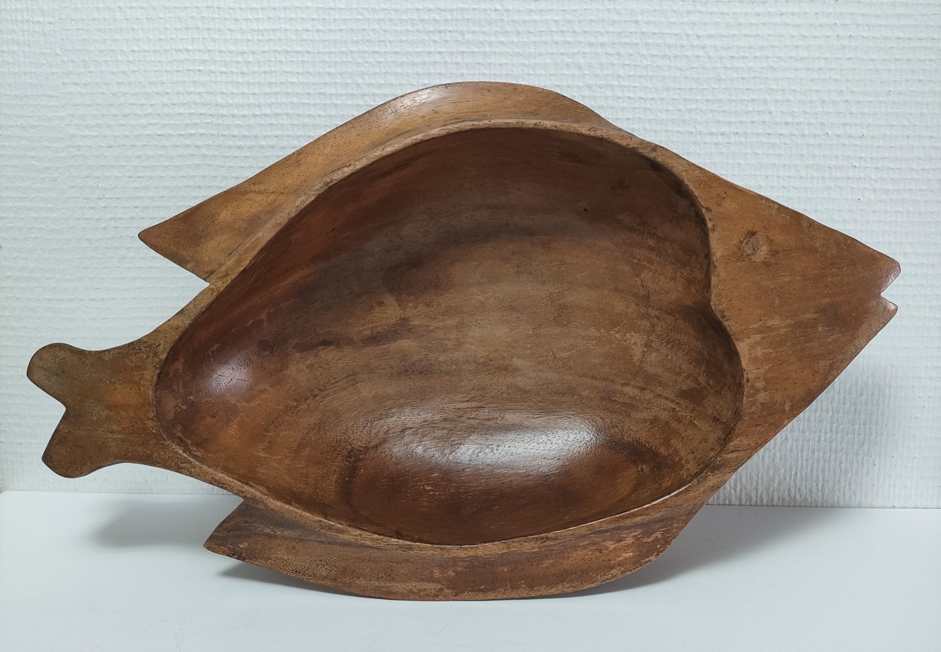 Zoomorphic cut fish wood carved vintage