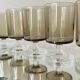 6 vintage grey smoked glasses Luminarc model Sweden wine or water glasses
