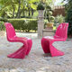 Pair of S-shaped chairs in fuchsia fibreglass – Space Age style