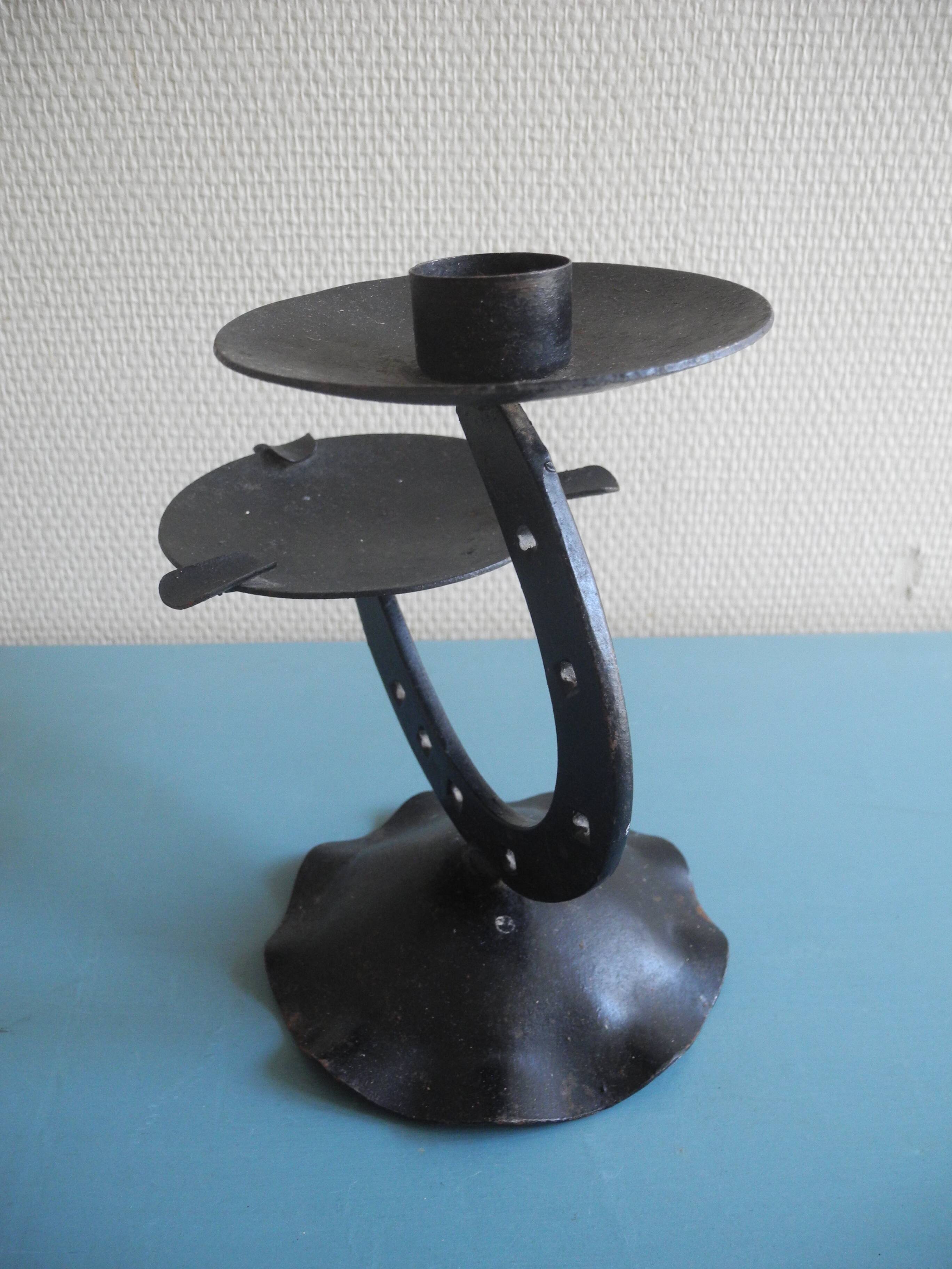 chandelier ashtray horse iron brutalist candlestick