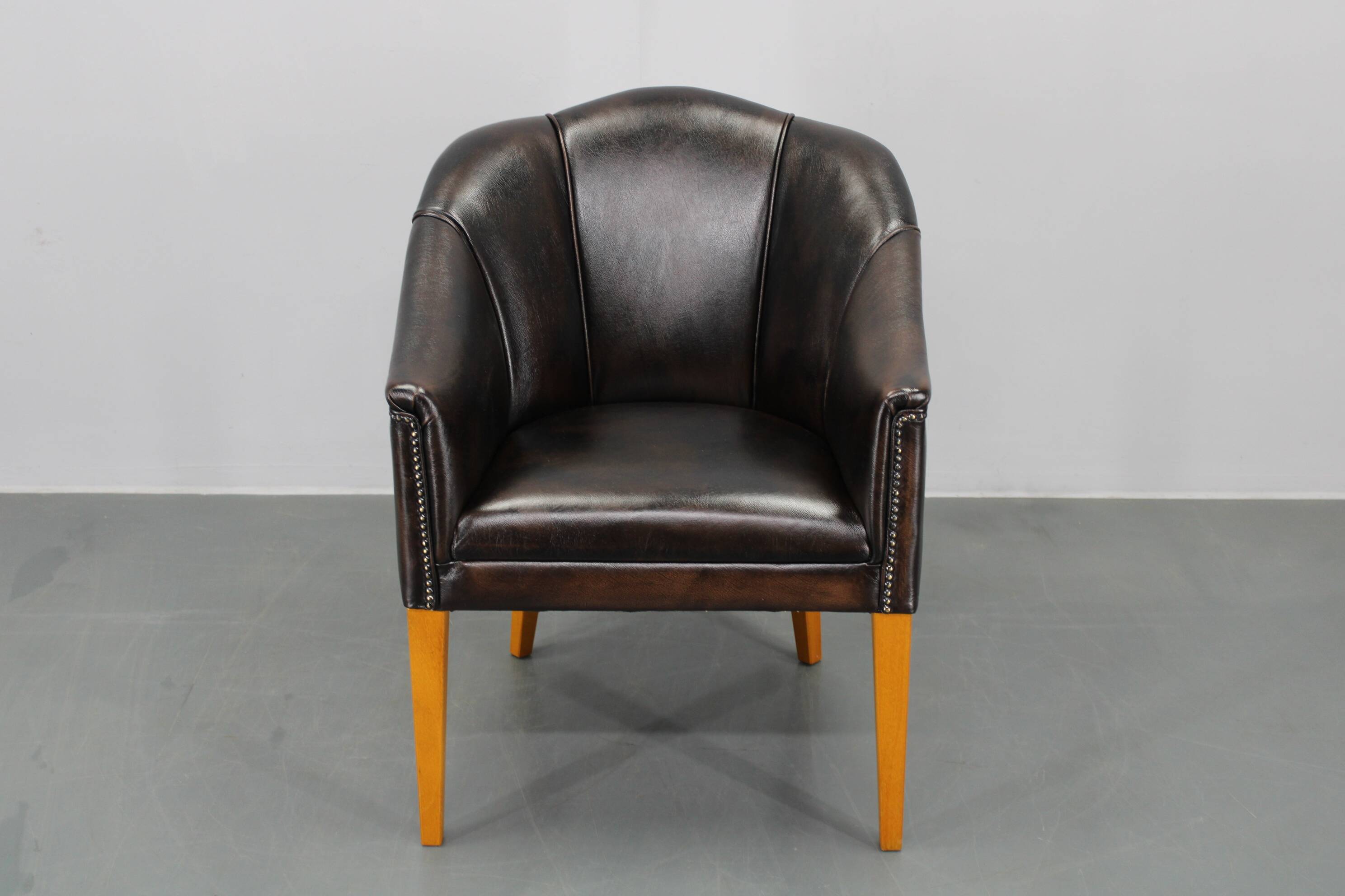 Vintage Leather Armchair, Czechoslovakia