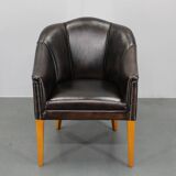 Vintage Leather Armchair, Czechoslovakia