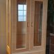 Rattan glass cabinet