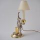 Hauy Pouigo Monkey candlestick table lamp silver plated bronze 1970's Italy