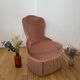 Fauteuil crapaud chauffeuse vieux rose