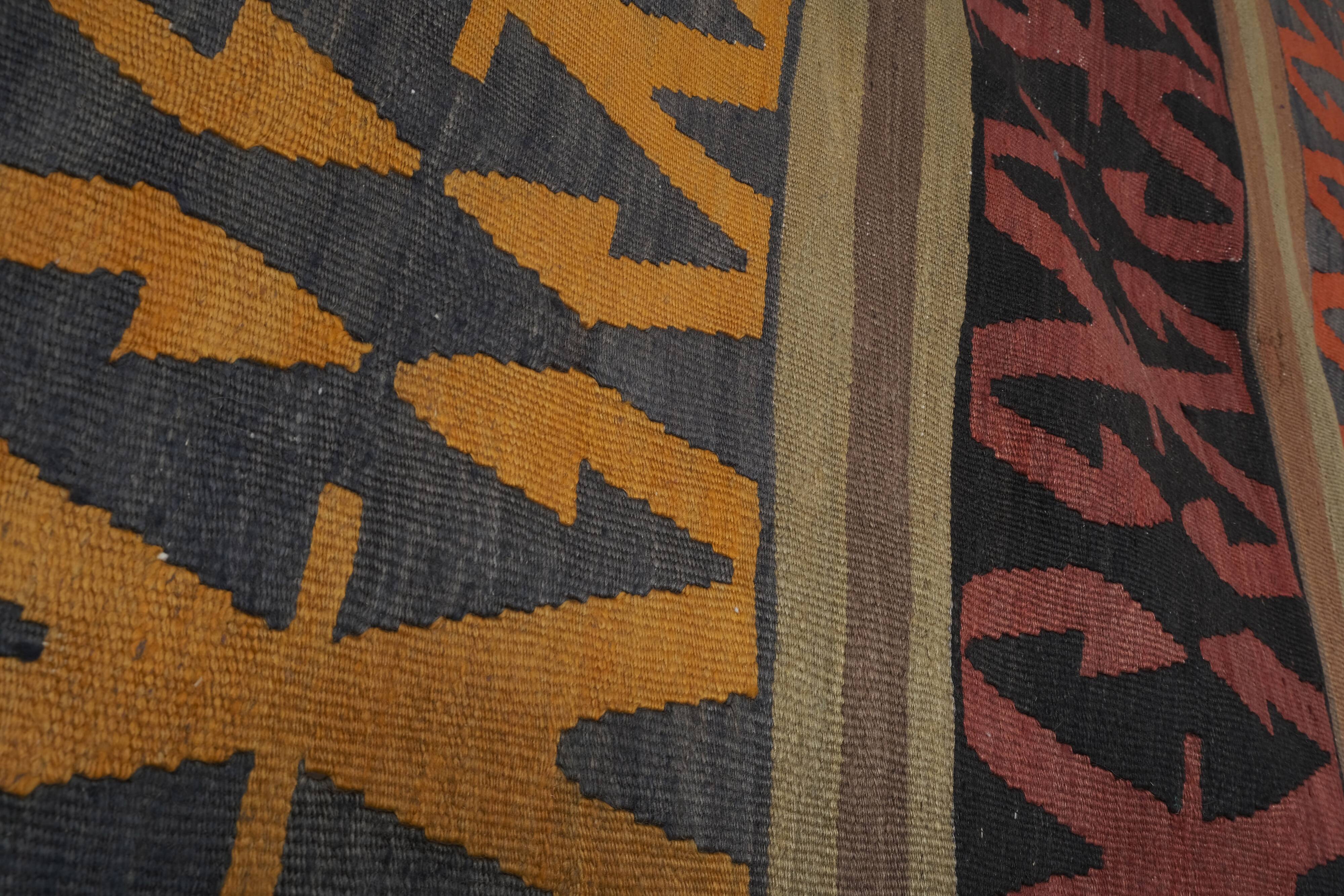 Early 20th Century Wide Konya Kilim Runner for Foyer 4'11'' x 10'1''