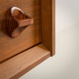 Italian mid century extra wide walnut chest of drawers