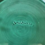 Vallauris - Set of 6 earthenware fish plates with green glaze