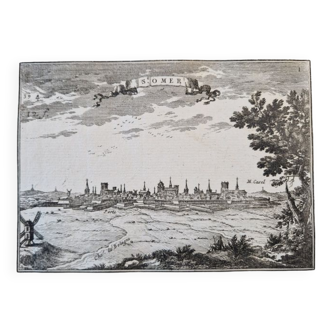 17th century copper engraving "Saint Omer" By Sébastien de Pontault de Beaulieu (1612-1674)