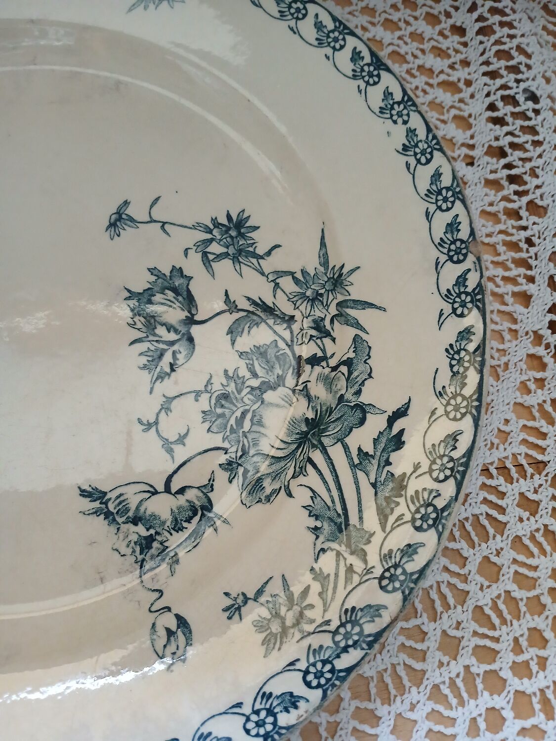 Large antique ironstone dish