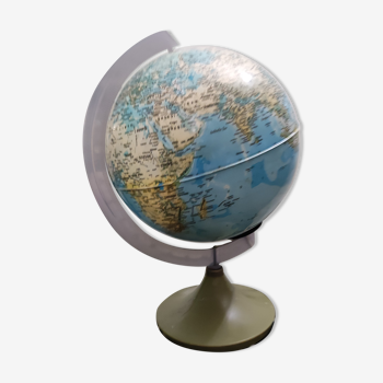 Luminous globe world map foot tulip vintage Werelbol Italy