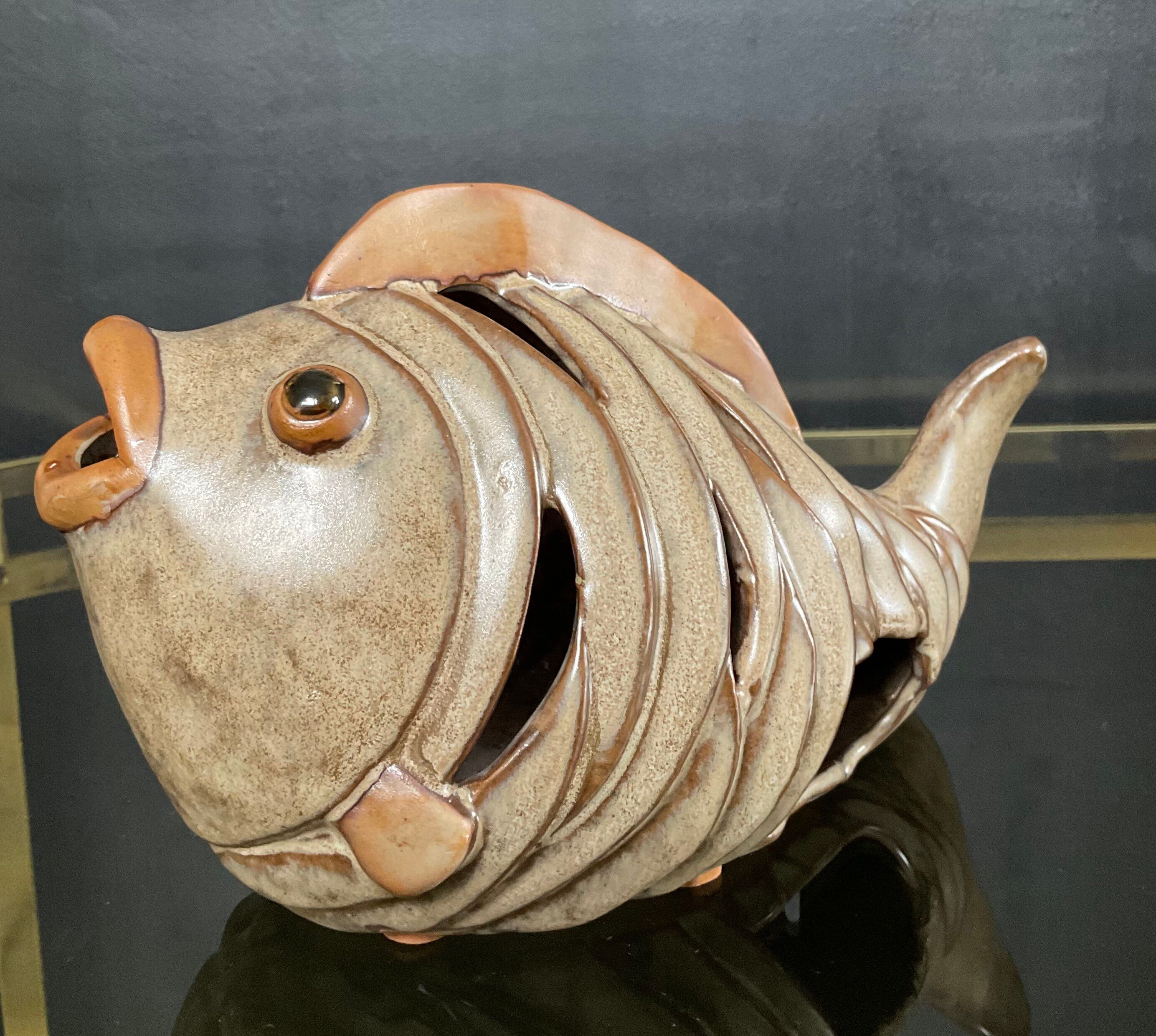 Vintage ceramic fish night light from the 70s.