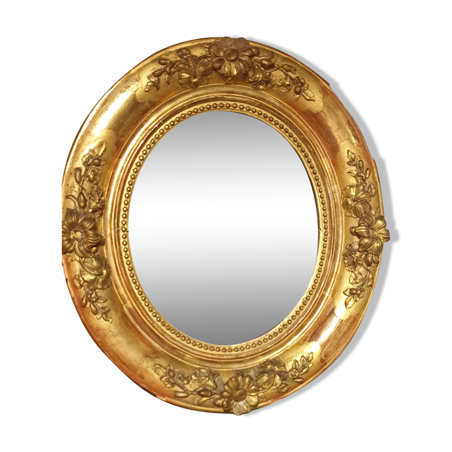 Oval mirror XIXth 43x56cm
