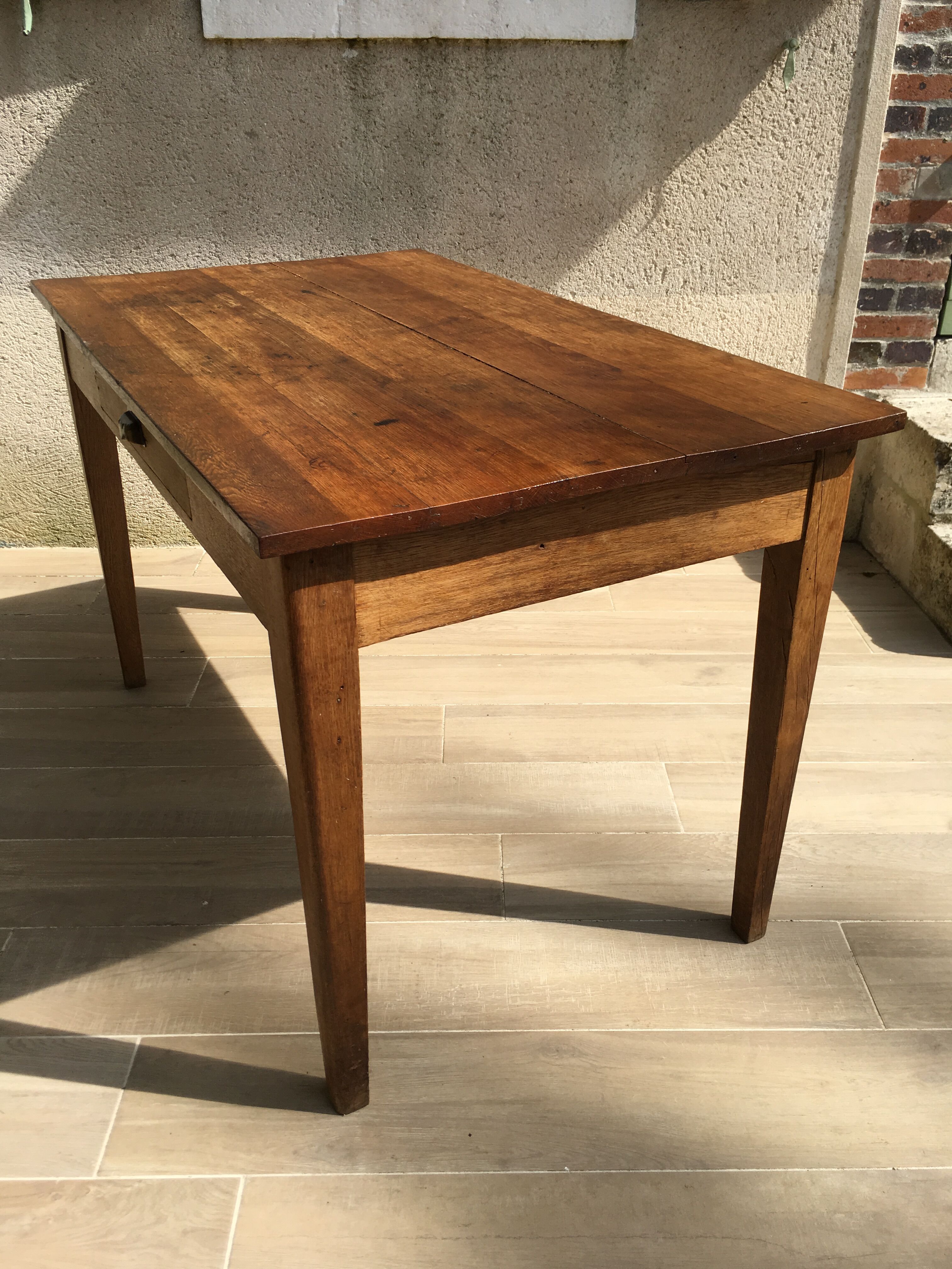 Table in solid oak, 50s