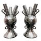 2 Large Vintage Vases • Chrome Ceramic • XXL • 1990