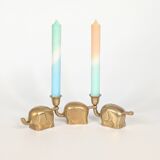 Trio of Elephant Parade Candlesticks | Brass | 1960s