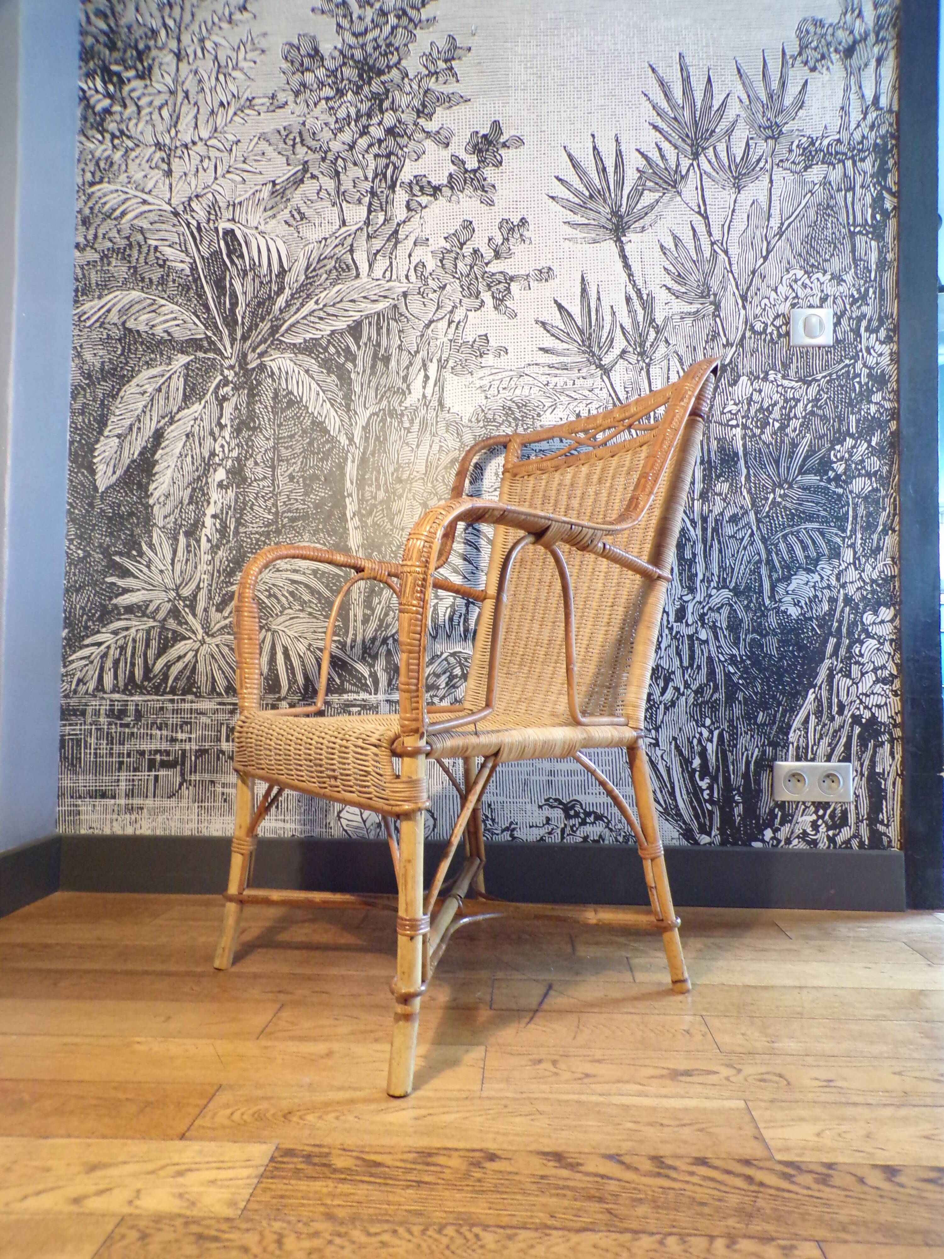 Vintage rattan armchair