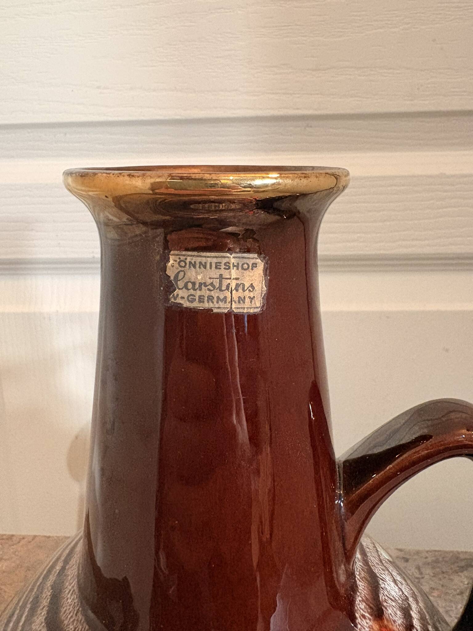 Vintage Glazed Ceramic Pot Vase Carstens Germany 1970