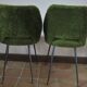 Pair of chairs tonneau moumoute green feet metal compass