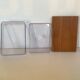 Teak and plastic butter dish