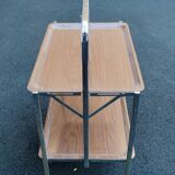 Folding side table on casters