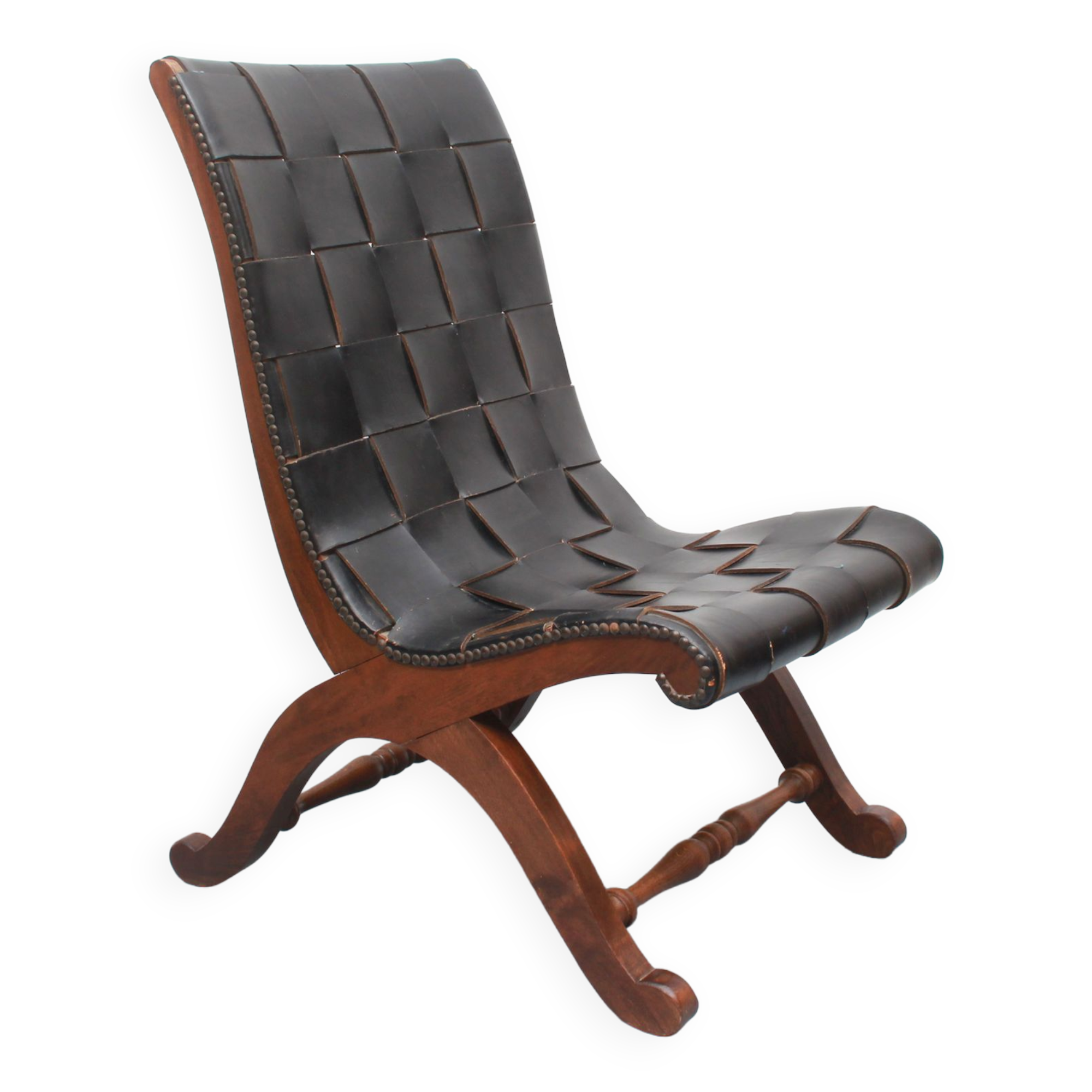 1950s chair in leather, Pierre Lottier