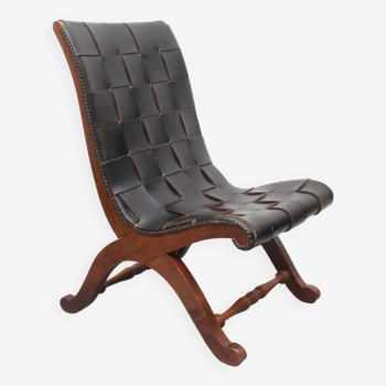 1950s chair in leather, Pierre Lottier