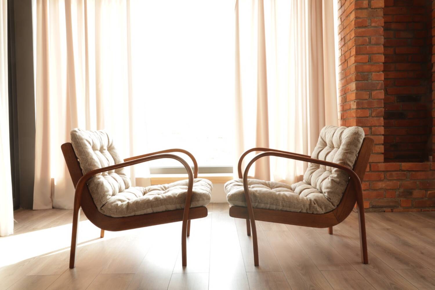 Paire de fauteuils de salon du milieu du siècle, duo tchécoslovaque K. Kozelka et A. Kropacek