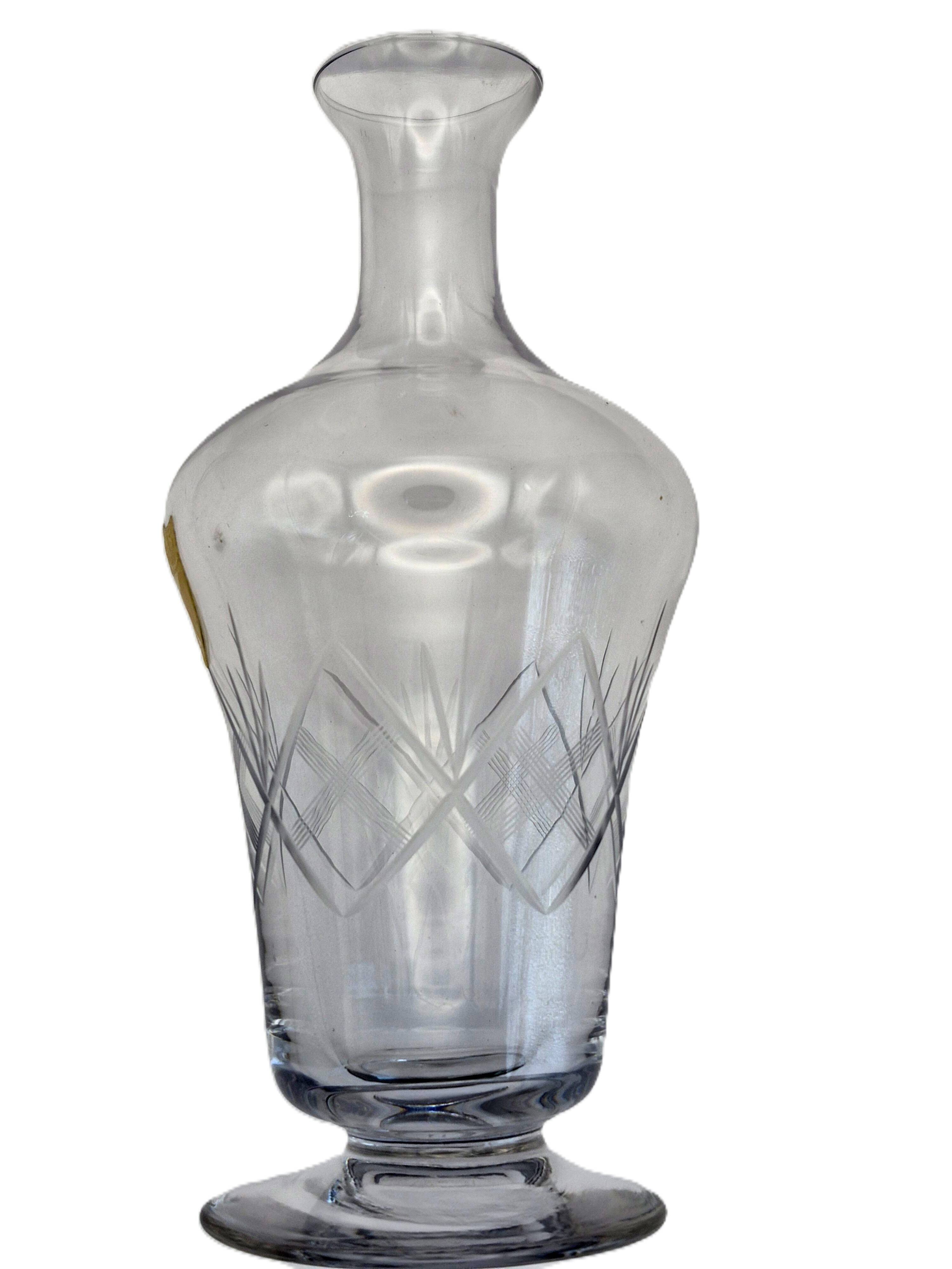 Crystal wine carafe from Fains – Original label, Original stopper