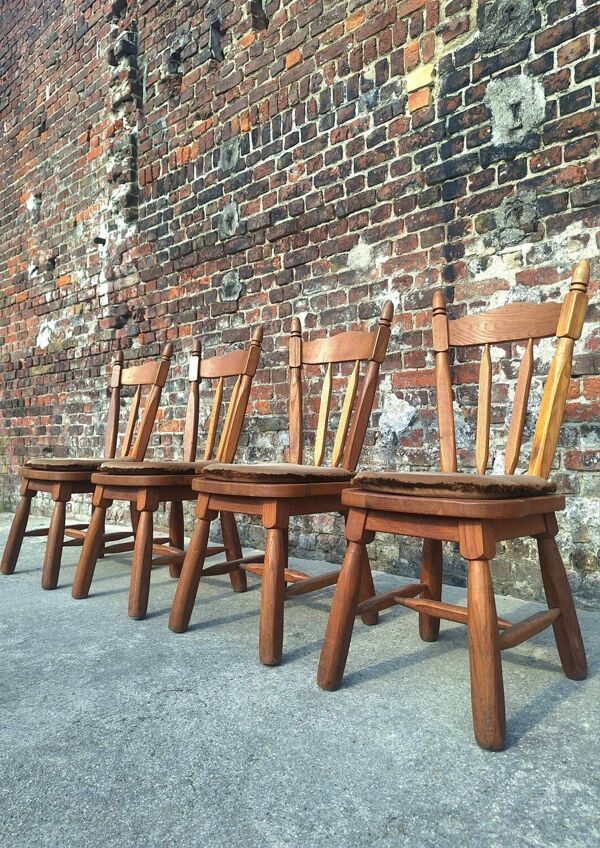 Suite de 4 chaises vintage, meubles sièges anciens