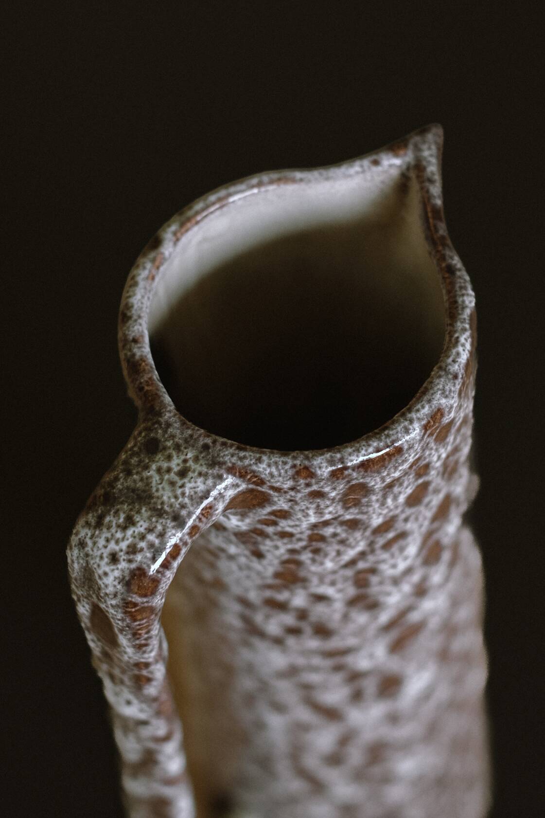 Handmade stoneware pitcher
