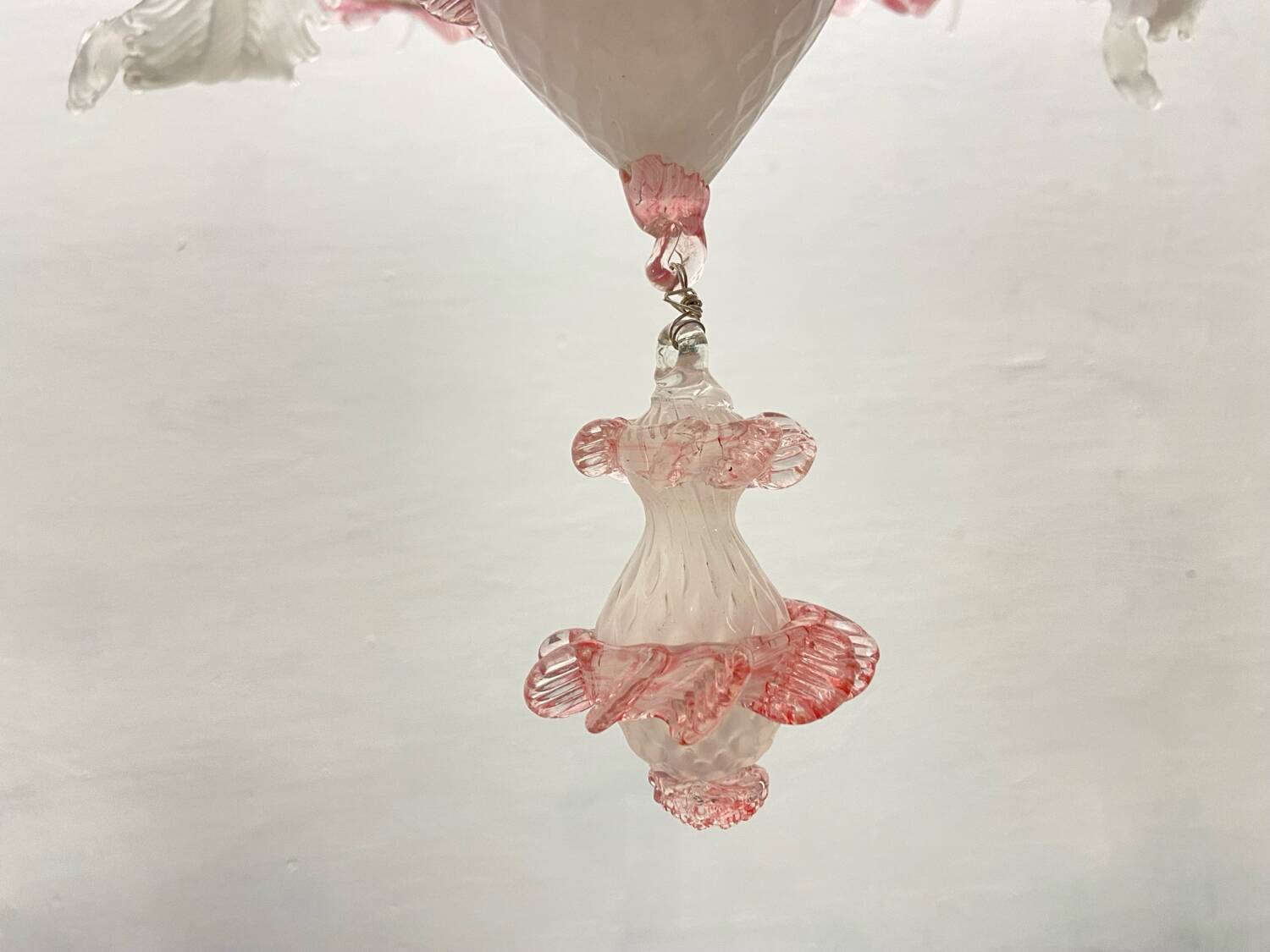Large Pink Blossom Venetian Glass Chandelier 1960’s