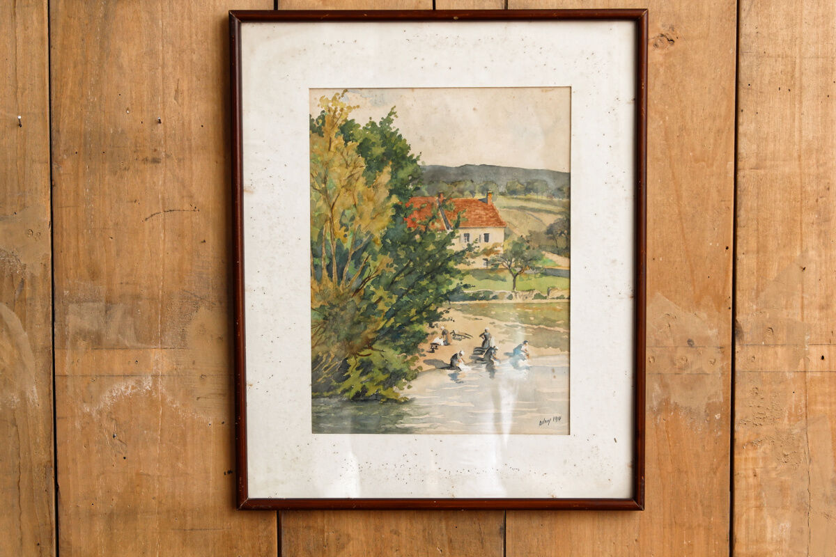 Watercolour - Les lavandières, 1914