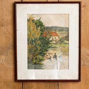Aquarelle - Les lavandières, 1914