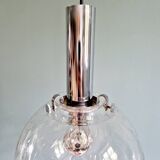 Space Age pendant light in bubbled blown glass, 1970s