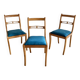 Chaises en bois de hêtre, pieds sabres et assise tapissée, années 1960-1970