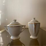 Sugar bowl and milk jug in Pallas Limoge porcelain